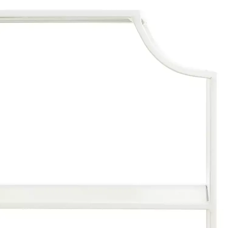 Kirklands Home Shelves|Metal Scalloped 3-Tier Glass Wall Shelf White