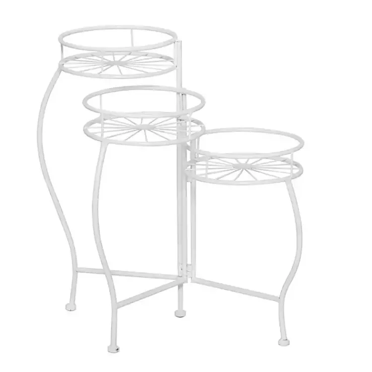 Kirklands Home Planters|Metal Starburst 3-Tier Plant Stand White