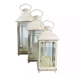 Discount Metal Windowpane Lanterns, Set of 3 Lanterns