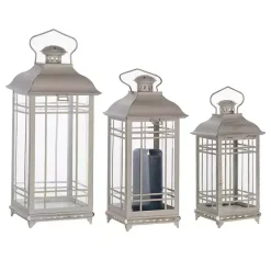 Discount Metal Windowpane Lanterns, Set of 3 Lanterns