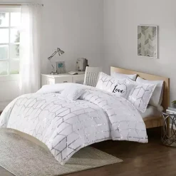 Kirklands Home Comforters|White Metallic 5-pc. California King Comforter Set