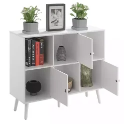 Kirklands Home Cabinets & Sideboards|Mid-Century Modern Cubby Cabinet White