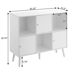 Kirklands Home Cabinets & Sideboards|Mid-Century Modern Cubby Cabinet White
