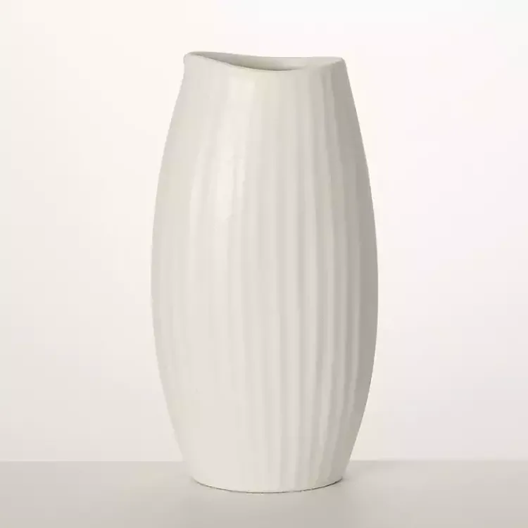 Discount Modern Ribbed Ceramic Vase Vases