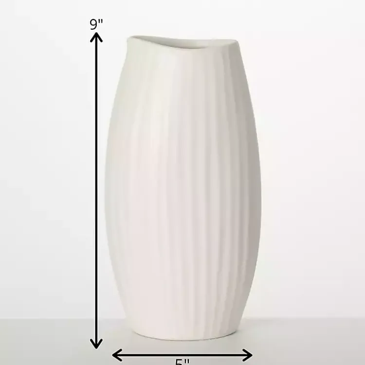 Discount Modern Ribbed Ceramic Vase Vases