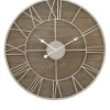 Kirklands Home Clocks|White Natural Wood Raised Clock