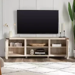 Kirklands Home Tv Stands & Media Consoles|Oak Barn Door TV Stand White
