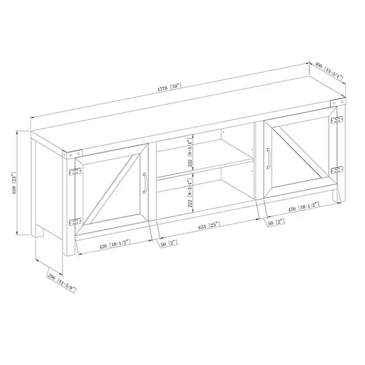 Kirklands Home Tv Stands & Media Consoles|Oak Barn Door TV Stand White