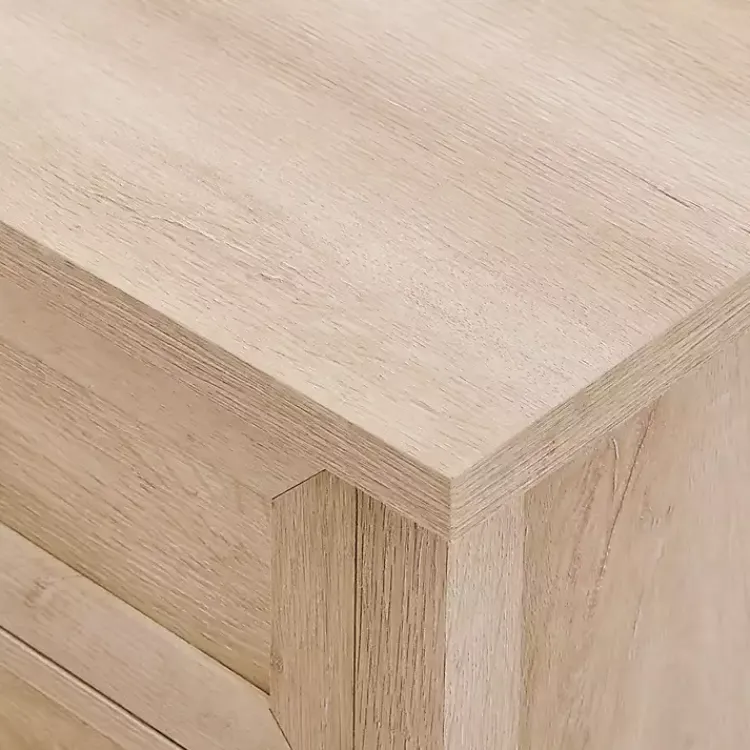 Kirklands Home Dressers & Chests|Oak Bronze Cupped Handle Nightstand White