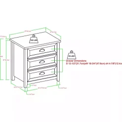 Kirklands Home Dressers & Chests|Oak Bronze Cupped Handle Nightstand White
