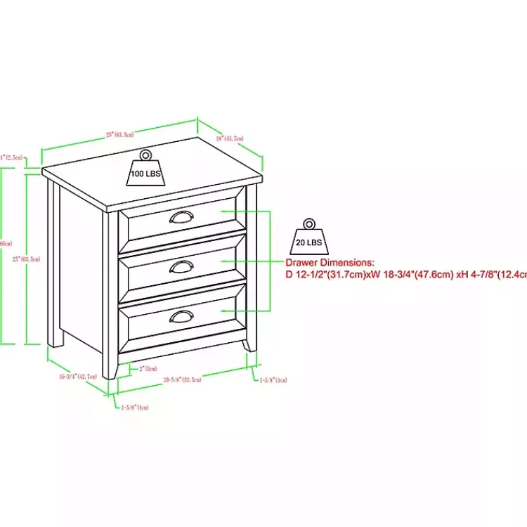 Kirklands Home Dressers & Chests|Oak Bronze Cupped Handle Nightstand White
