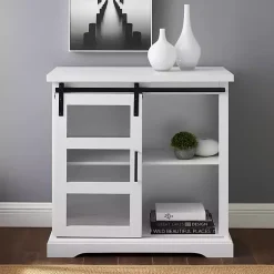Kirklands Home Accent & End Tables|Oak Sliding Door Cabinet White
