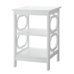Kirklands Home Accent & End Tables|Octagon 2-Shelf Accent Table White