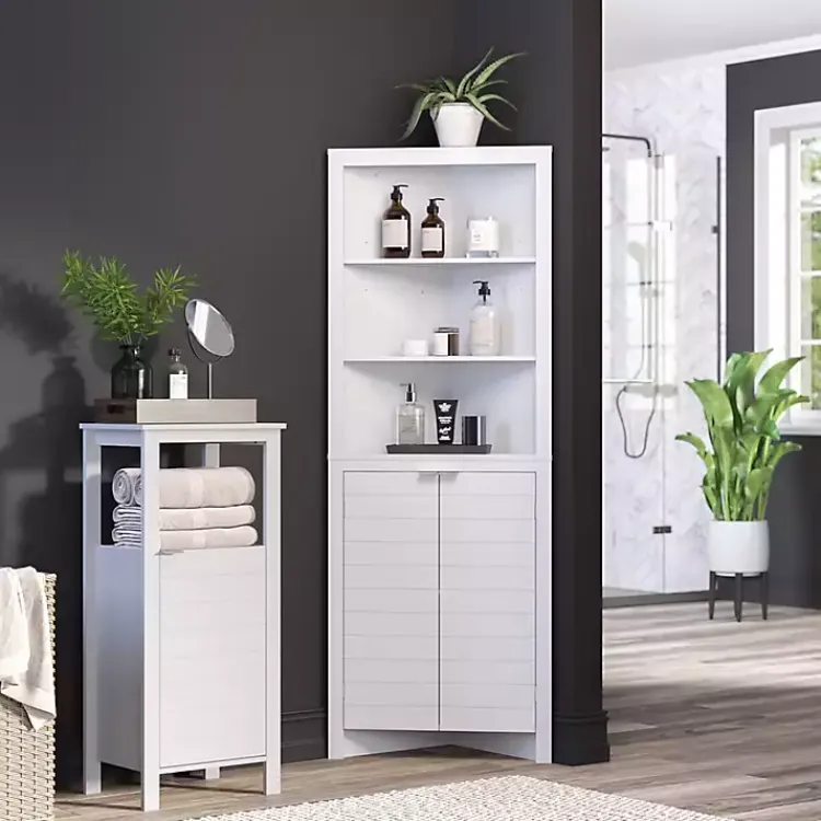 Kirklands Home Cabinets & Sideboards|Open Shelf Corner Cabinet White