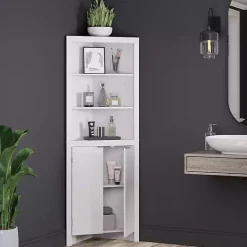 Kirklands Home Cabinets & Sideboards|Open Shelf Corner Cabinet White