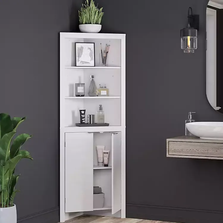 Kirklands Home Cabinets & Sideboards|Open Shelf Corner Cabinet White