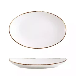 Kirklands Home Serving & Entertaining|Oval Ceramic Rimmed Serving Platter White
