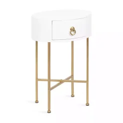 Kirklands Home Accent & End Tables|Oval Decklyn Accent Table White