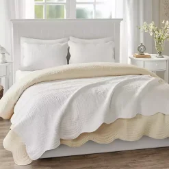 Discount Oversized Quilted Scalloped Edge Throw Blankets & Throws