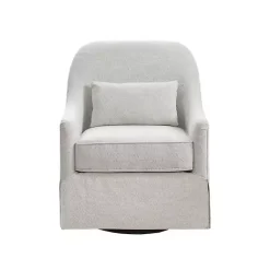 Kirklands Home Accent Chairs|Patterned Upholstered Swivel Glider Chair White