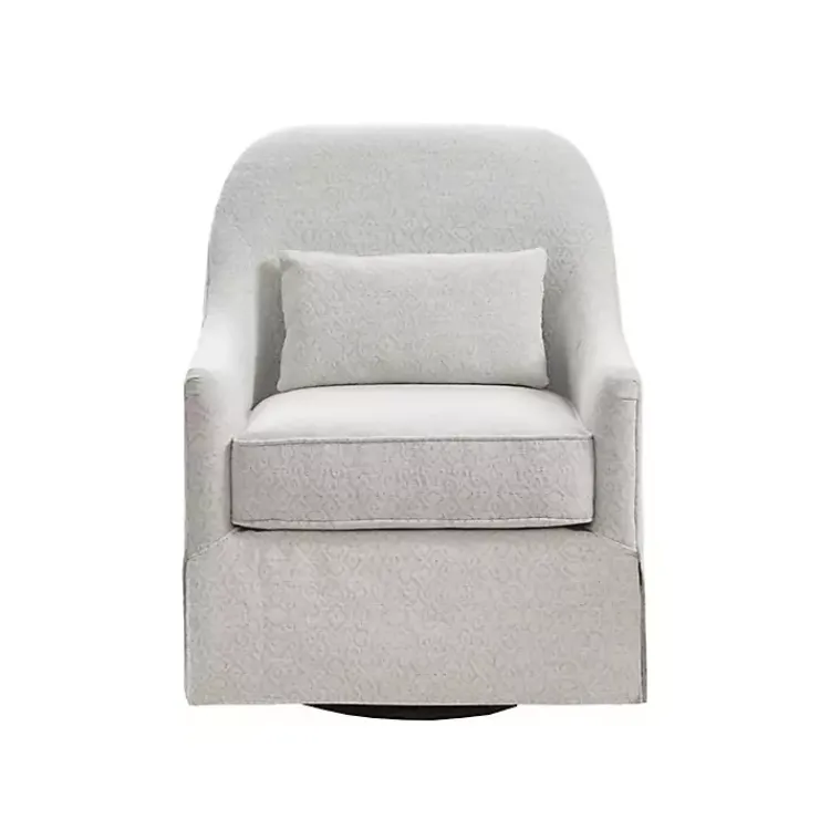 Kirklands Home Accent Chairs|Patterned Upholstered Swivel Glider Chair White