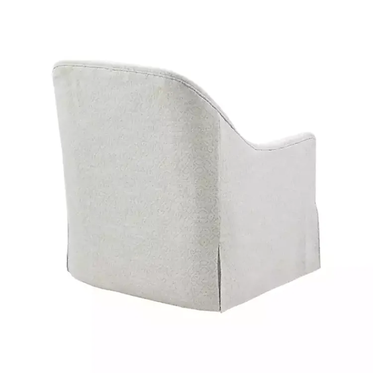 Kirklands Home Accent Chairs|Patterned Upholstered Swivel Glider Chair White