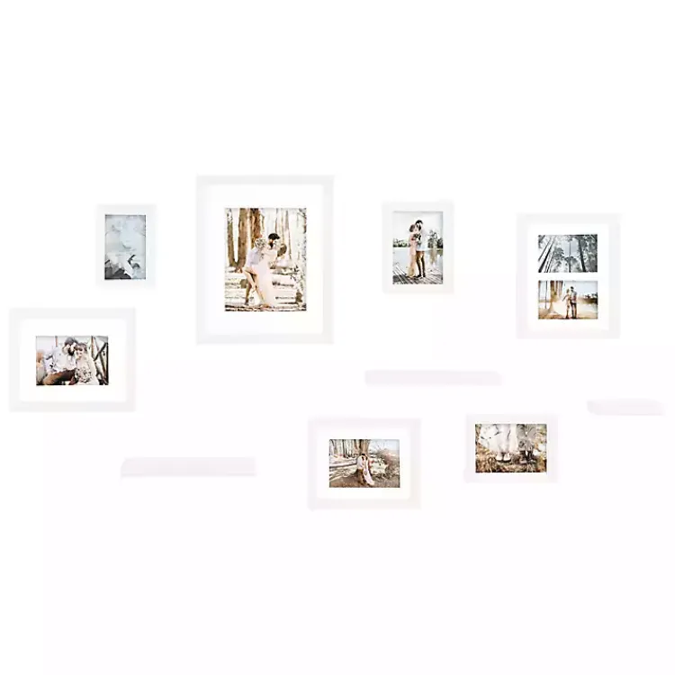 Kirklands Home Gallery Wall Frames|10-pc. Gallery Wall Frame and Shelf Set White