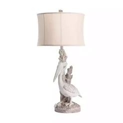 Kirklands Home Table Lamps|White Pelican Coastal Table Lamp Ivory