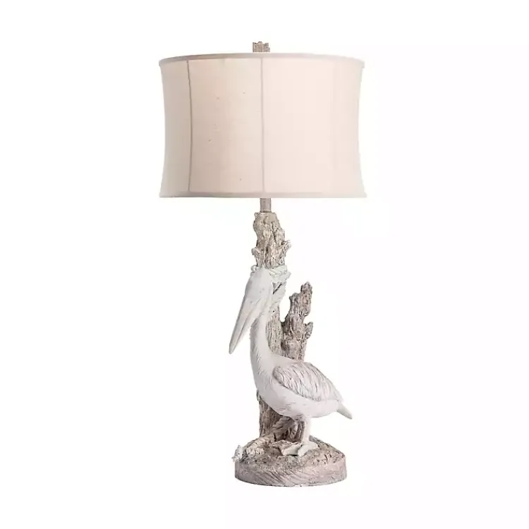 Kirklands Home Table Lamps|White Pelican Coastal Table Lamp Ivory