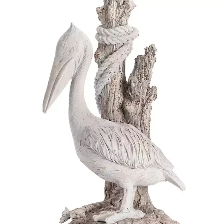Kirklands Home Table Lamps|White Pelican Coastal Table Lamp Ivory