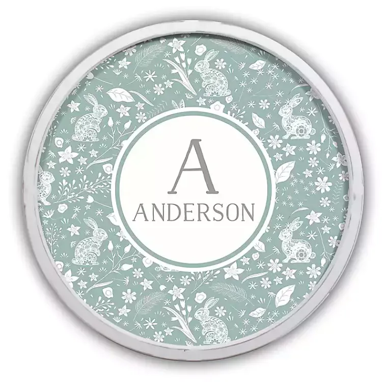 Online White Personalized Blue Bunnies Wall Plaque Easter Decorations