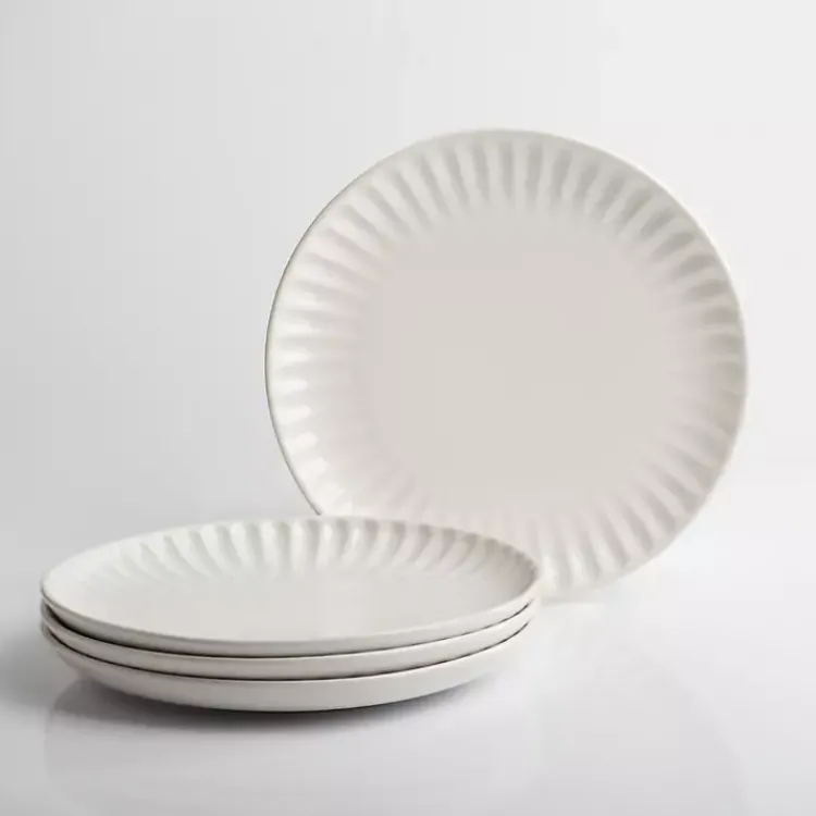 Kirklands Home Dinnerware|Petals Ceramic Salad Plates, Set of 4 White