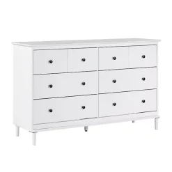 Kirklands Home Dressers & Chests|Pine 6-Drawer Modern Dresser White