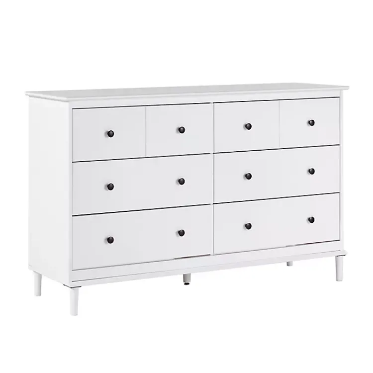 Kirklands Home Dressers & Chests|Pine 6-Drawer Modern Dresser White
