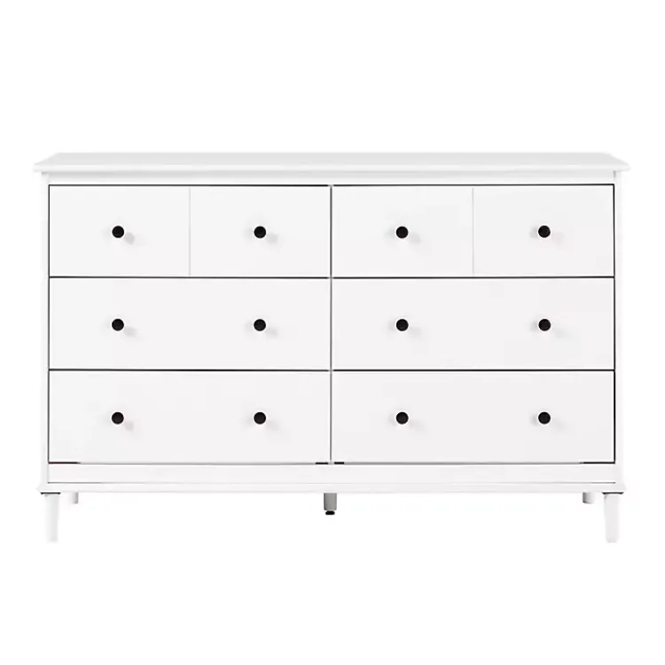 Kirklands Home Dressers & Chests|Pine 6-Drawer Modern Dresser White