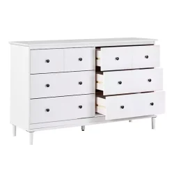 Kirklands Home Dressers & Chests|Pine 6-Drawer Modern Dresser White