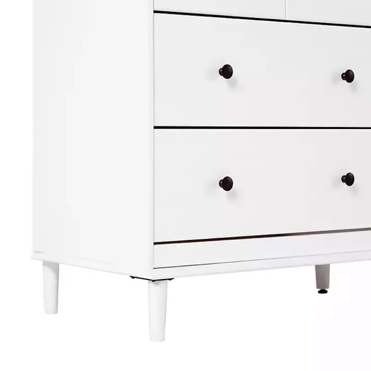 Kirklands Home Dressers & Chests|Pine 6-Drawer Modern Dresser White