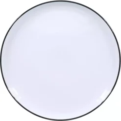 Kirklands Home Dinnerware|Porcelain Black Trim 16-pc. Dinnerware Set White