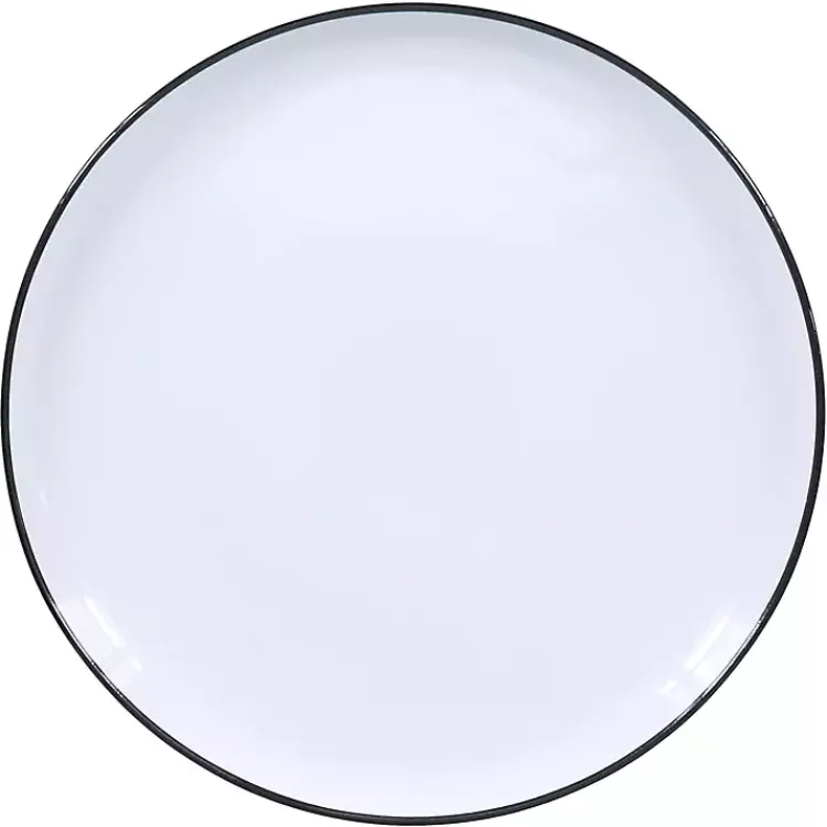 Kirklands Home Dinnerware|Porcelain Black Trim 16-pc. Dinnerware Set White