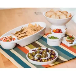 Kirklands Home Serving & Entertaining|Porcelain Chip & Dip Bowls, Set of 2 White