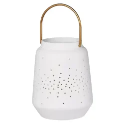 New Porcelain Lantern with Brass Handle, 4 in. Lanterns