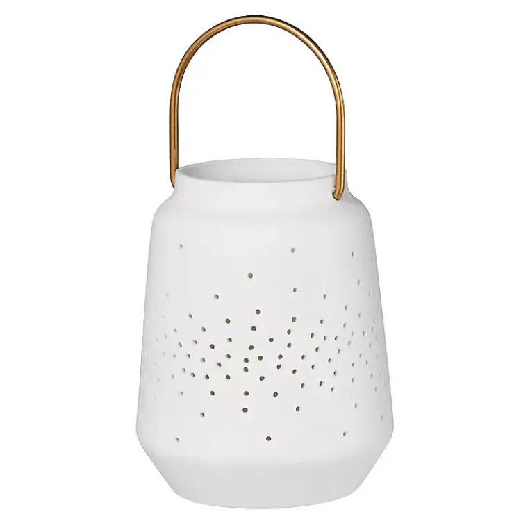 New Porcelain Lantern with Brass Handle, 4 in. Lanterns