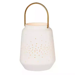 New Porcelain Lantern with Brass Handle, 4 in. Lanterns
