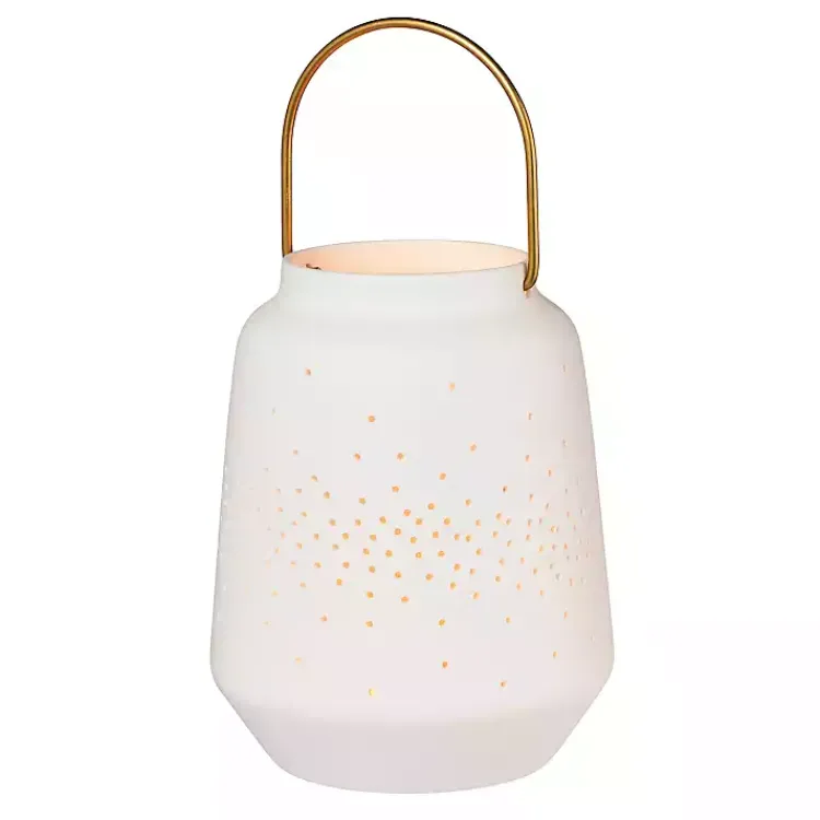 Sale Porcelain Lantern with Brass Handle, 5 in. Lanterns