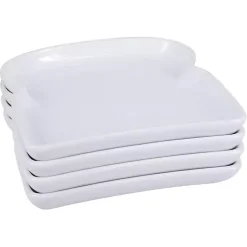 Kirklands Home Dinnerware|Porcelain Toast Plates, Set of 4 White