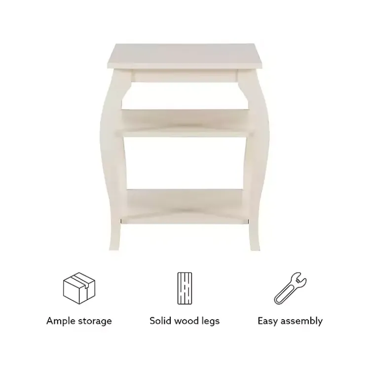 Kirklands Home Accent & End Tables|Prismatic Wood Accent Table White