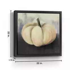 White Pumpkin Framed Giclee Canvas Art Print Fall
