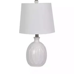 Kirklands Home Table Lamps|Raised Geometric Table Lamp White