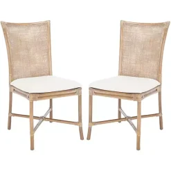 Kirklands Home Dining Chairs|Rattan Chiara Dining Chairs, Set of 2 White