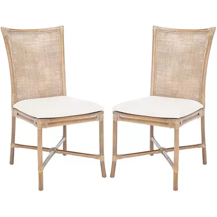 Kirklands Home Dining Chairs|Rattan Chiara Dining Chairs, Set of 2 White